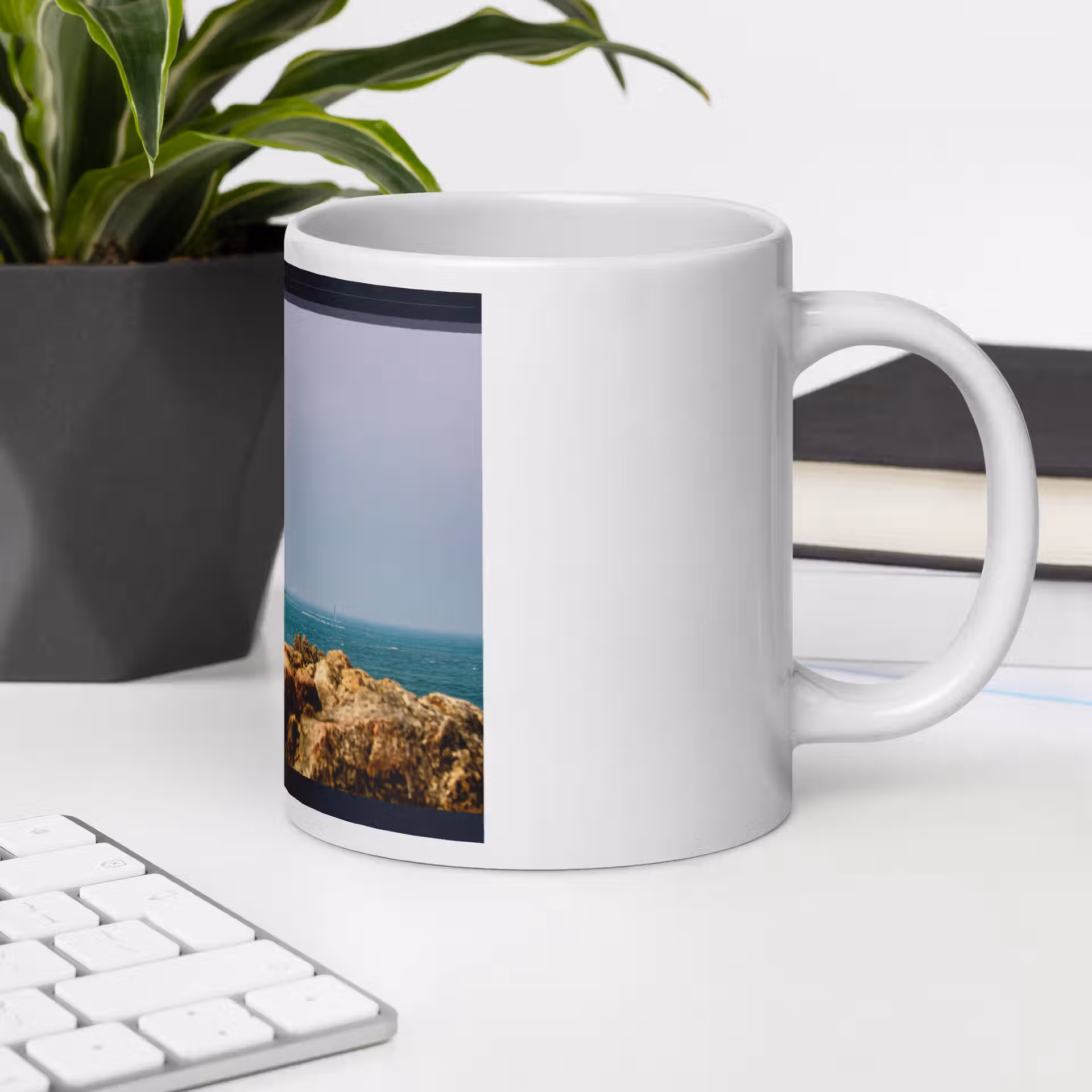 Mug Blanc Brillant - Phare de Goury – Image 31